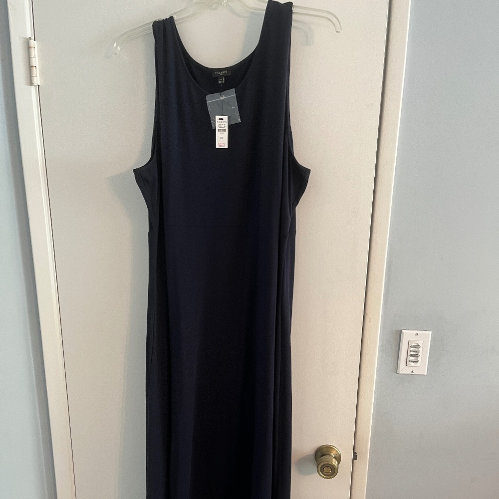 NWT Talbots 3x Navy Sleeveless Maxi Dress